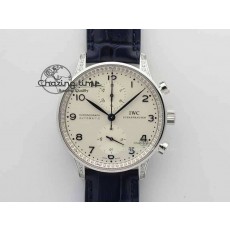 [ZF공장]IWC Portuguese IW3714 Diam White Dial Blue Makers On Blue Leather Strap A79350