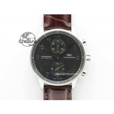 [ZF공장]IWC Portuguese Chrono IW371431 Gray Dial On Brown Leather Strap A79350