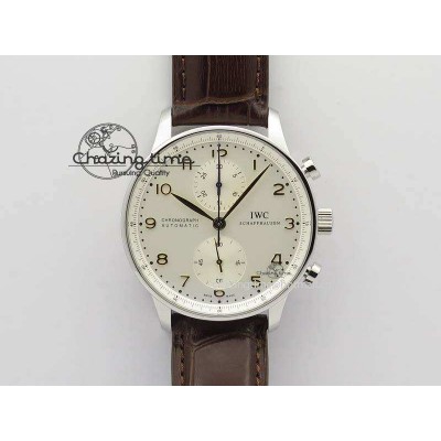 [ZF공장]IWC Portuguese IW371445 White Dial Gold Markers On Brown Leather Strap A79350