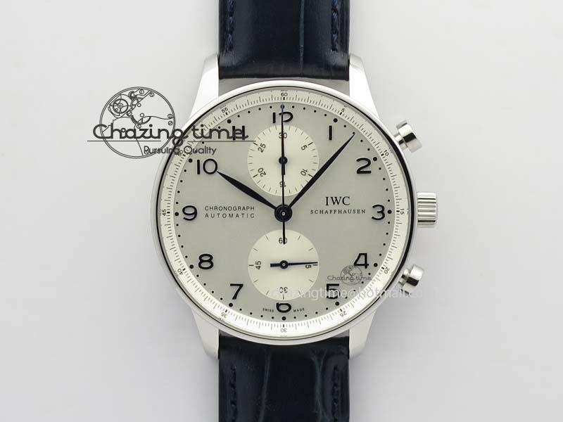 [ZF공장]IWC Portuguese IW371446 White Dial Blue Markers On Blue Leather Strap A79350