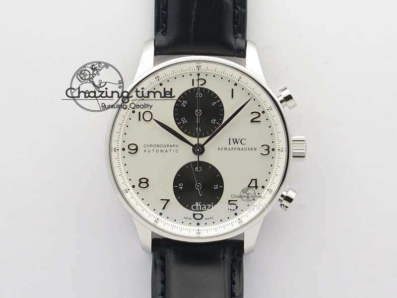 [ZF공장]IWC Portuguese IW371411 Panda Dial On Black Leather Strap A79350