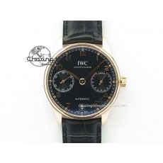 [ZF공장]IWC Portuguese Real PR RG IW5007  Black Dial On Black Leather Strap A52010