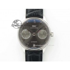 [ZF공장]IWC Portuguese Real PR IW500106 Grey Dial On Black Leather Strap A52010