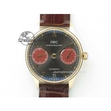 [ZF공장]IWC Portuguese Real PR IW500127 RG Grey/Red Dial On Brown Leather Strap A52010