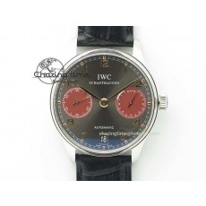 [ZF공장]IWC Portuguese Real PR IW500127 Gray/Red Dial On Black Leather Strap A52010