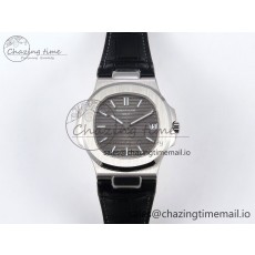 [3K공장]파텍필립 Nautilus 5711 Gray Textured Dial on Black Leather Strap A324 Super Clone