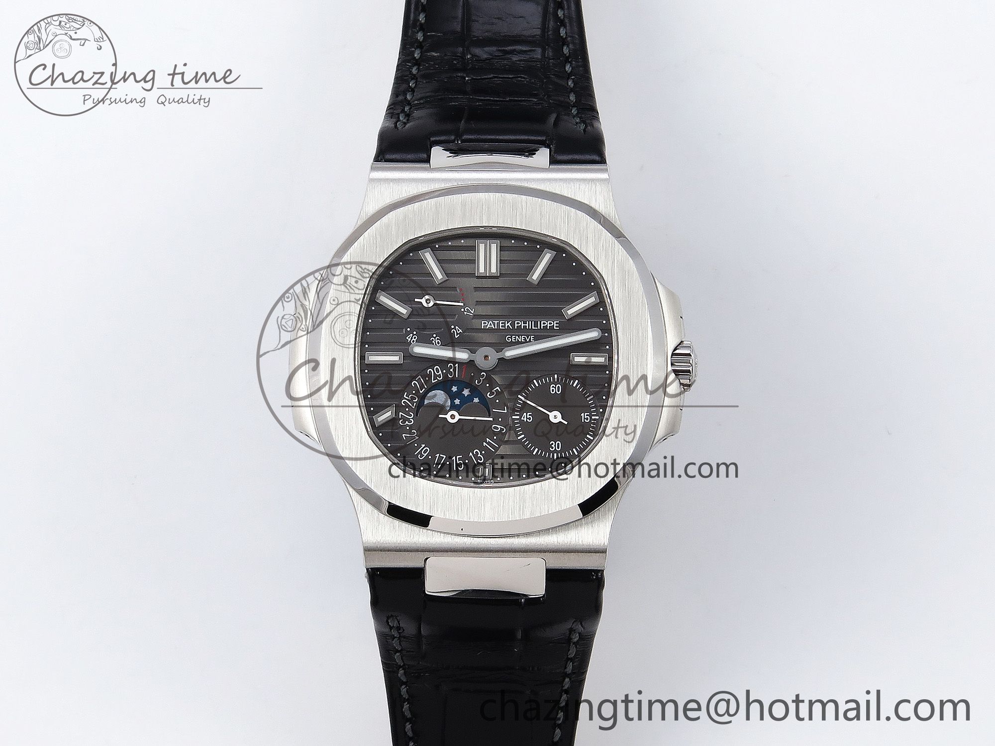 [PPF공장]파텍필립 Nautilus 5712 Gray Dial on Black Leather Strap A240 Super Clone