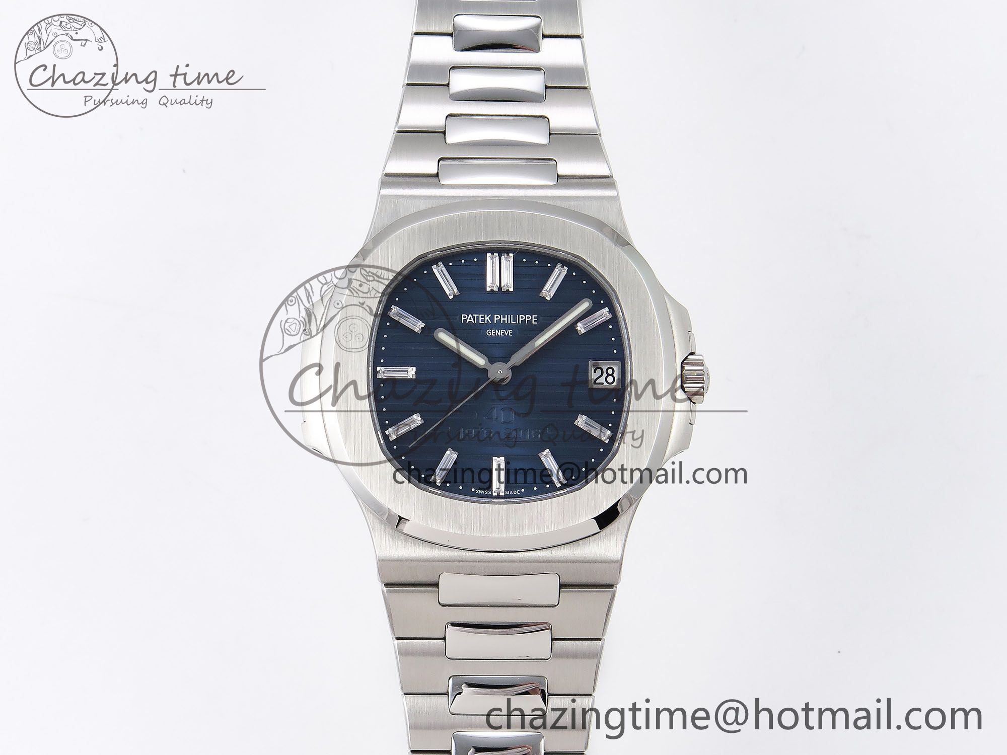 [PPF공장]파텍필립 Nautilus 5711/1P 40th Anniversary   Blue Textured Dial on SS Bracelet Super Clone 26-330