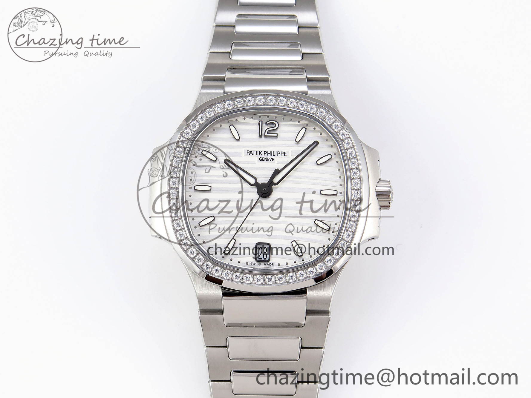 [PPF공장]파텍필립 NAUTILUS 7118 LADIES WHITE DIAL DIAMONDS BEZEL ON SS BRACELET 324CS