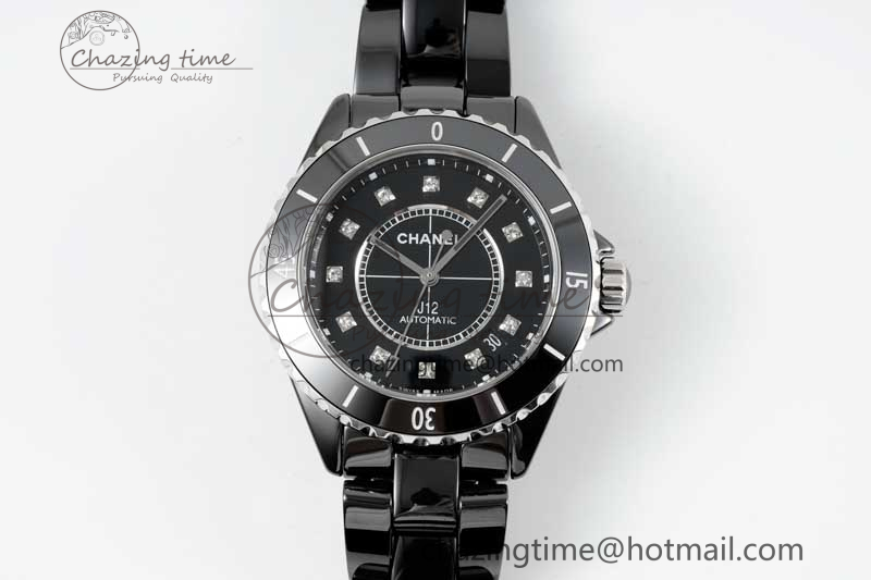 [EAST공장]샤넬 J13 38mm H5702  Black Korea Ceramic Diamonds Markers Dial on Bracelet Calibre 12.1