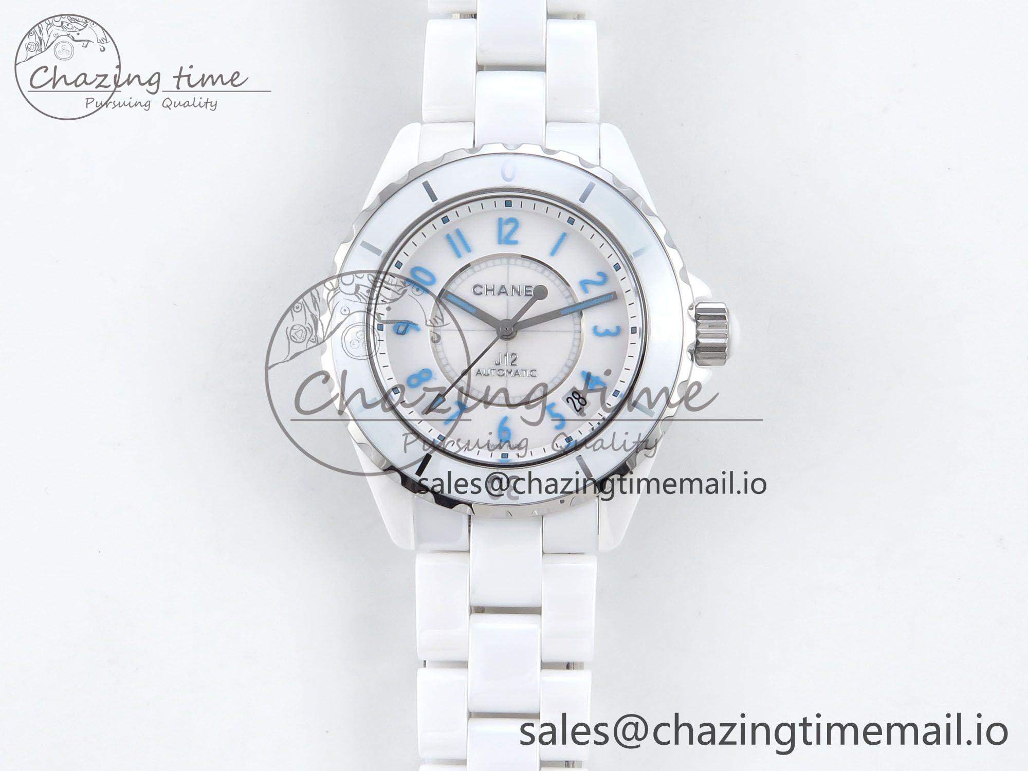 [EAST공장]샤넬 J13 38mm White Ceramic White/Blue Dial on Bracelet A2892