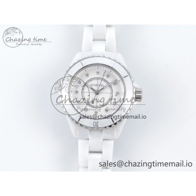 [EAST공장]샤넬 J13 33mm White Ceramic White Diamonds Dial on Bracelet Swiss Quartz