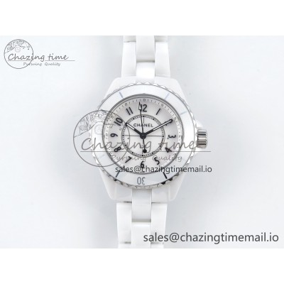 [EAST공장]샤넬 33mm White Ceramic  White Dial on Bracelet Swiss Quartz