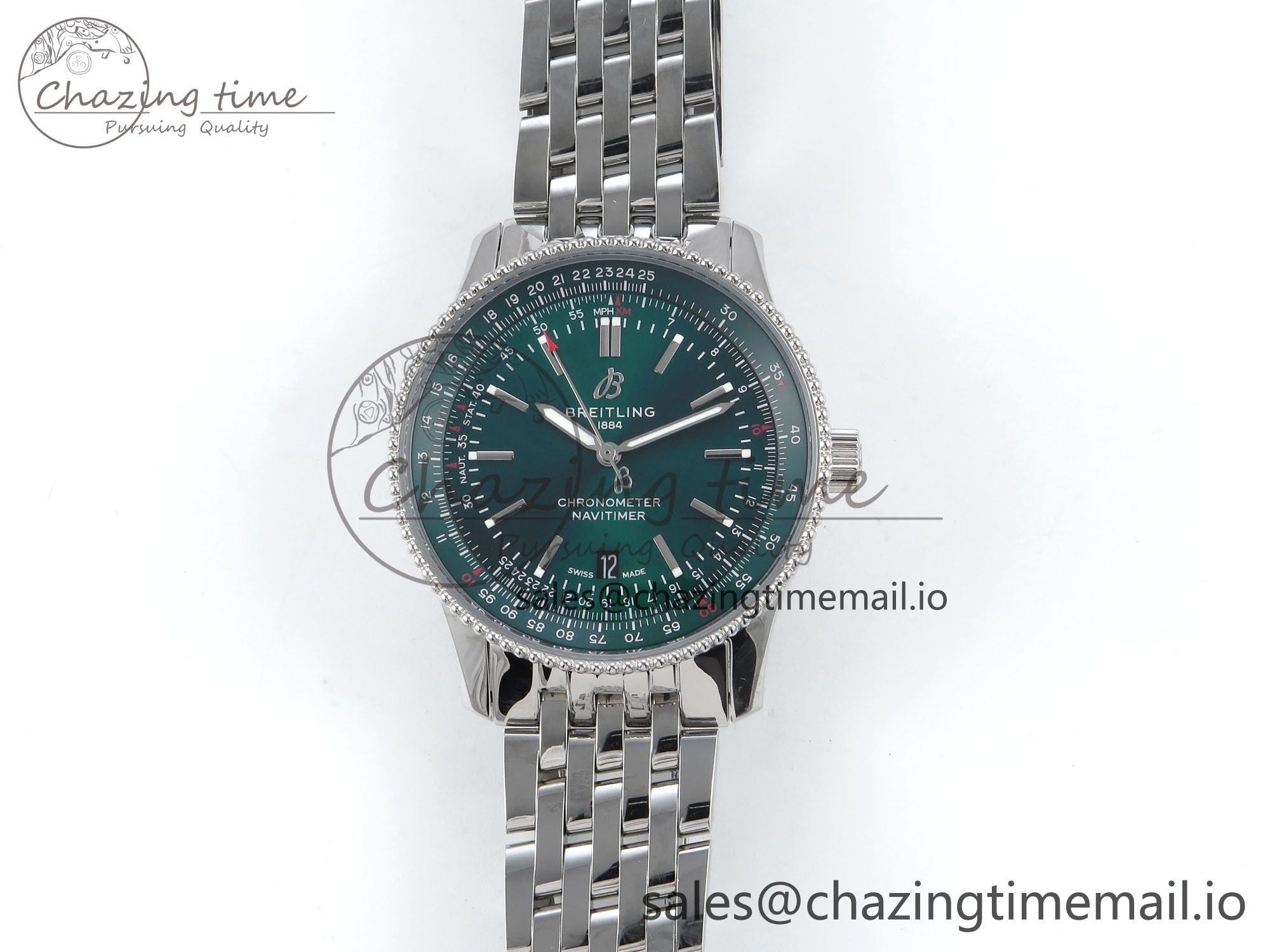 [TF공장]브라이틀링 Navitimer 1 SS 41mm Bezel Green Dial on SS Bracelet A2824