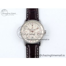 [TF공장]브라이틀링 Navitimer 1 SS 41mm White Bezel White Dial on Brown Leather Strap A2824