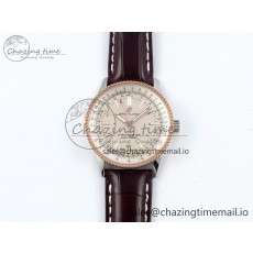 [TF공장]브라이틀링 Navitimer 1 RG White Bezel White Dial on Brown Leather Strap A2824