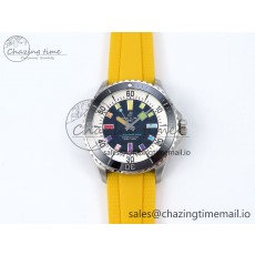 [TF공장]브라이틀링 SuperOcean Automatic 42 Black Dial on Yellow Rubber Strap A2824