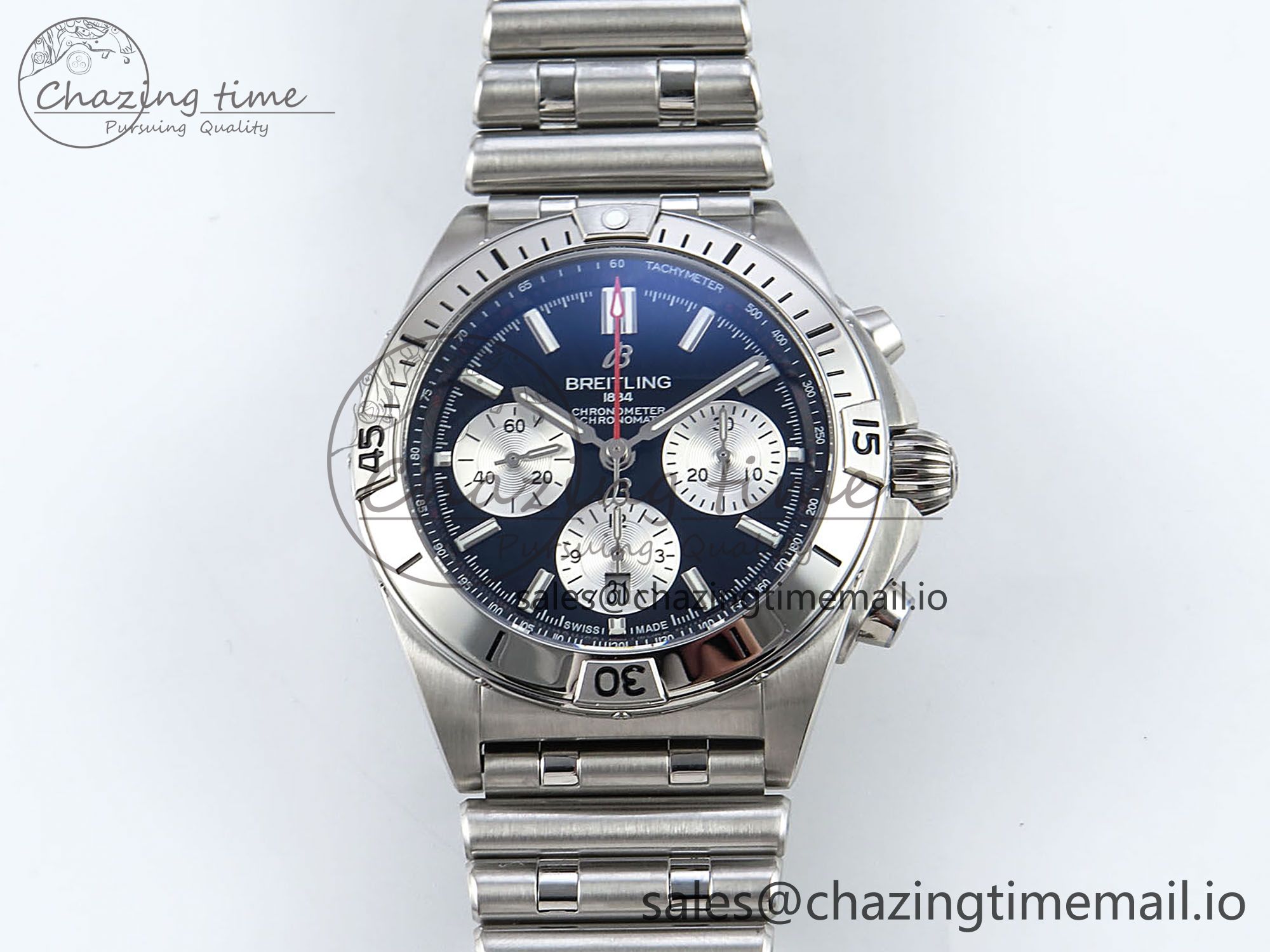 [TF공장]브라이틀링 Chronomat B01 42mm Black/Silver Dial on SS Bracelet A7750