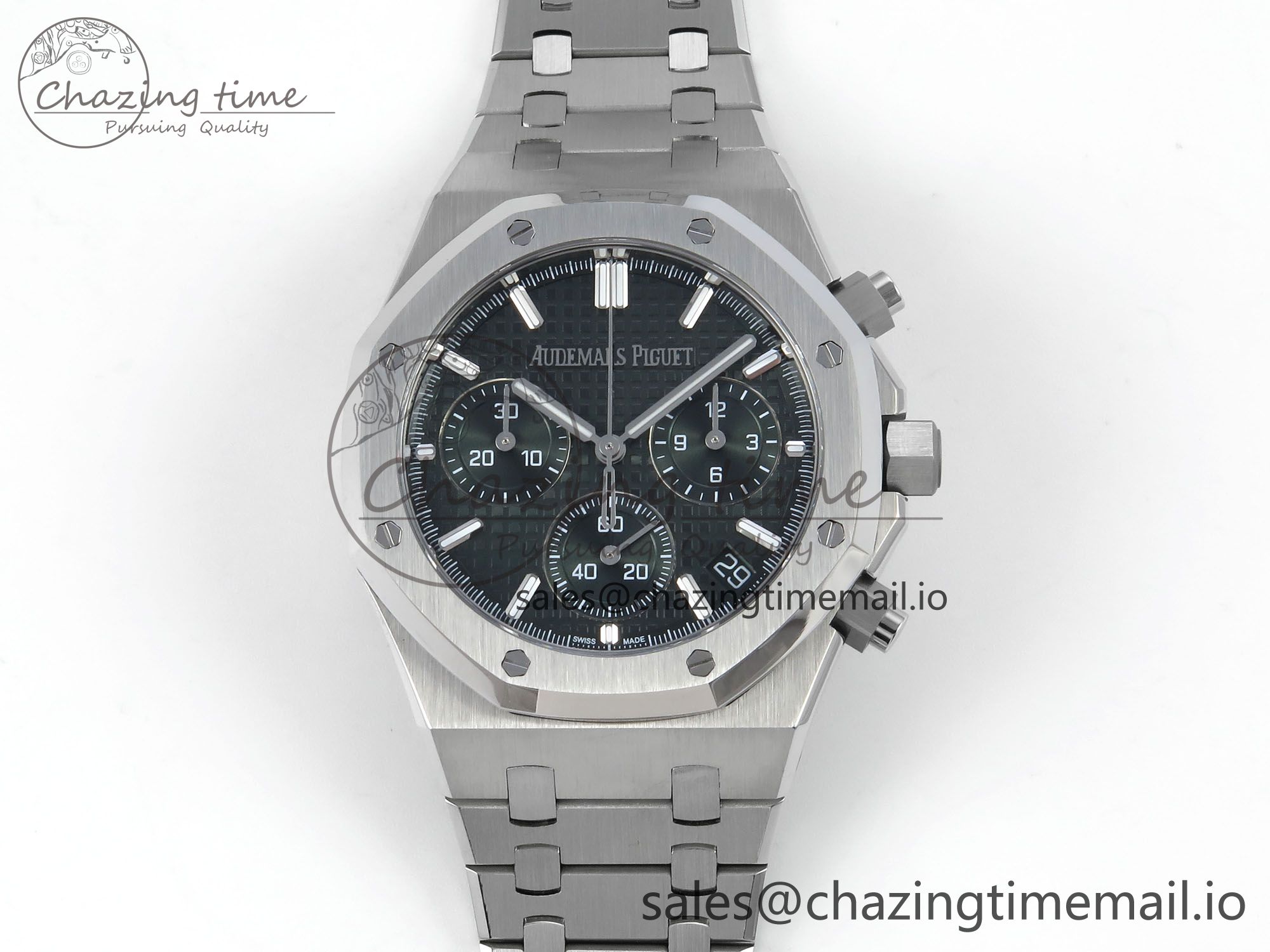 [APS공장]오데마피게 Royal Oak Chrono 26240 Green Dial on SS Bracelet SA4401 Super Clone